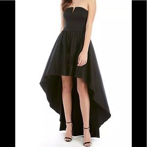B. Darlin high low taffeta strapless dress!